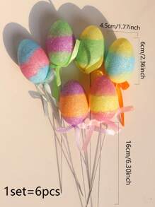 1set(6pcs) - Easter Egg Decoration Plugin, Family Gathering Scene Decoration Plugin, Suitable For Easter Decoration And Celebration Activities, Theme Party Decoration Supplies