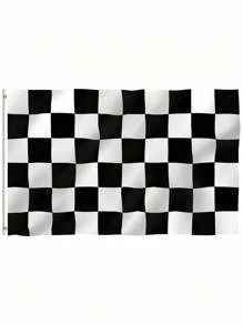 3x5Ft Checkered Black And White Racing Flag, Fade Proof Flags With Grommets, High-Quality Hanging Flag, Room Decor, Garden Flag Decor, Vivid Color, And UV Fade Resistant, Outdoor Holiday Decoration