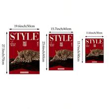 1幅豹纹风格墙面艺术帆布画，时尚猎豹纹帆布画，杂志封面海报，少女风装饰，适合卧室、客厅或宿舍墙面装饰，送给她的礼物，可选无框或有框。 - 彩色 - 查看 6