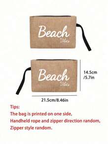 Túi xách màu vàng lanh nâu chủ đề chữ bãi biển, kèm theo một túi nhỏ có dây cầm tay và mũ nơ, Túi quà cưới cá nhân hóa cho phù dâu, Túi đựng đồ khi đi du lịch, Túi đựng mỹ phẩm, Ví đựng tiền xu, Túi đựng đồ trực tiếp, Túi đi biển, Mũ chống nắng đi biển, Mũ che nắng du lịch mới, Mũ chống nắng tự làm thủ công, Là quà tặng cho mẹ, Quà tặng ngày lễ tình nhân, Rất thích hợp khi đi du lịch đến bờ biển. - Màu Khaki - Xem 9