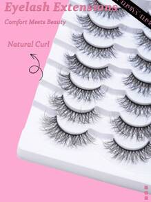 7 Paar 3D Stereo Kreuz Wimpern, natürliche falsche Wimpern mit Kreuz-Design, 20mm