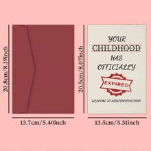 1pc Funny 18th Birthday Card For Daughter Son, Unique Adulting Welcome Greeting Card With Envelope, Humorous 18 Year Old Milestone Celebration Card - Welcome To Adulthood