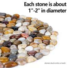 6 PCS River Rock Stepping Stones Outdoor, 12 Inch Diameter Round Pavers Pebbles Polished Gravel For Garden Walkway
