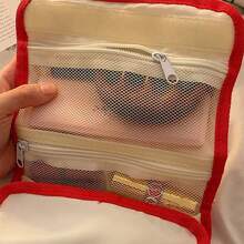 Sanrio 1pc Hello Kitty Multifunctional Four In One Makeup Bag, Cartoon Cute Portable Travel Grooming And Storage Bag, Suitable For Home Storage And Travel Supplies Storage,For Holiday Beach, Bathroom Collection, Bedroom Collection, Large Capacity