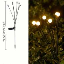 1 件 10 LED 太阳能户外花园灯 - 高效节能，触摸控制景观照明，抛光镍表面，易于安装在草坪和庭院装饰杆上，太阳能花园灯