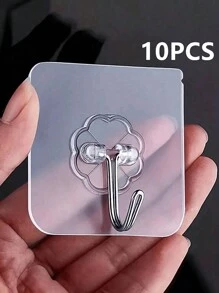 1/10 pièces Crochet adhésif transparent, support de rangement mural multifonctionnel, pour maison, pièce, mur, porte, armoire