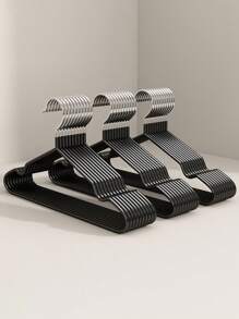 10 件装简易防滑涂层衣架，适合学生，防水防锈，承重能力强，凹槽可挂内衣带和其他服装