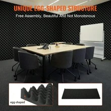 Acoustic Foam Panels, High Density Soundproof Wall Panels, Fire-Resistant Acoustic Panels, Sound Dampening Absorbing Panels For Studio Wall And Ceiling, Black