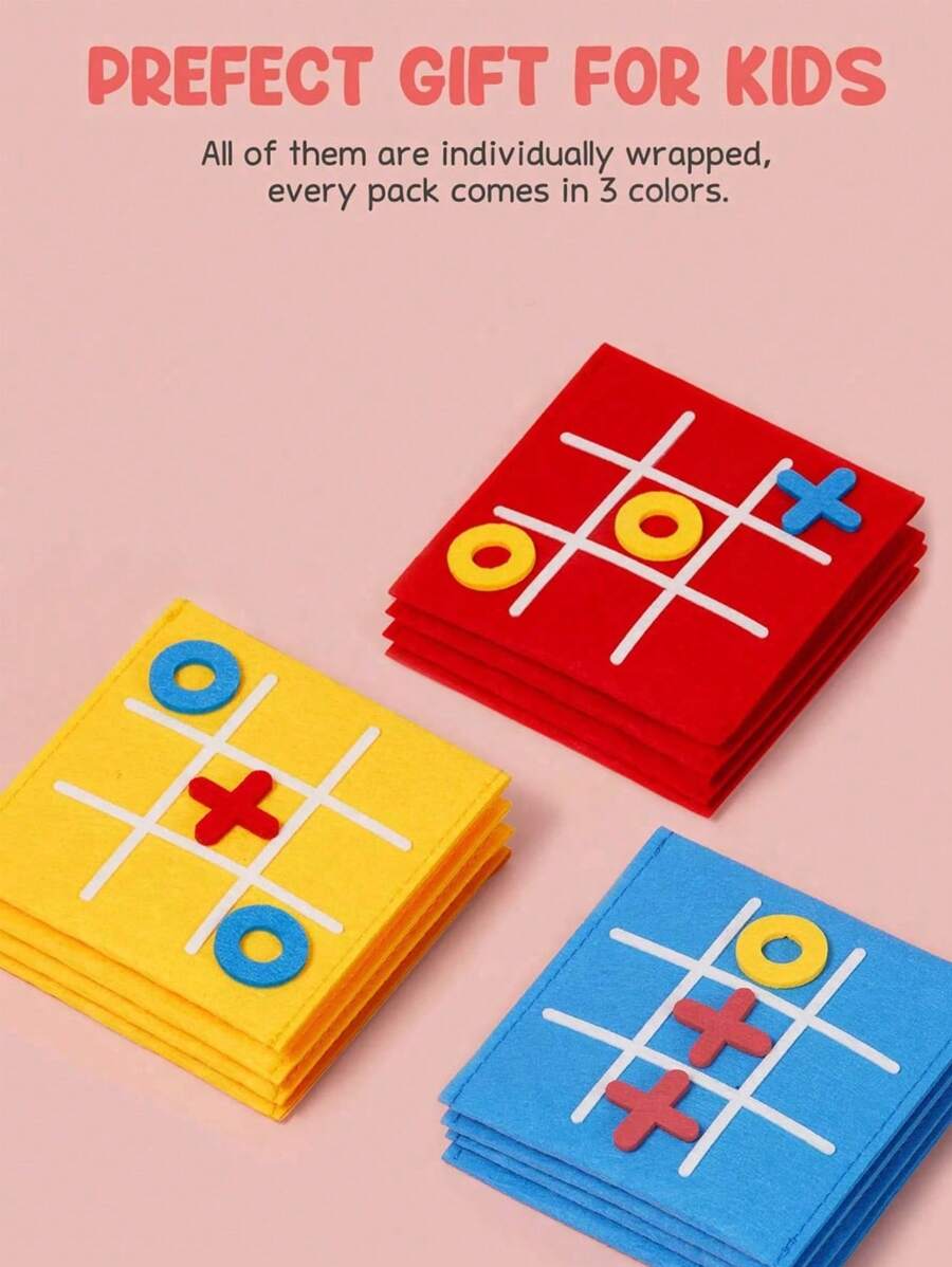 3pcs felt mini tic tac toe nine square game board felt jigsaw board tic
