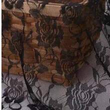 Lace Fabric In Multiple Sizes & Colors: 59inch*39.37inch /150cm*100cm /150cm*200cm /150cm*300cm /150cm*500cm Floral Rose Knitted Lace Fabric, Non-Stretch, Black, White, Beige, Sky Blue, Burgundy, Pink, Purple, For DIY Clothing, Wedding Dress, Sewing, Home Curtain, Door Curtain, Wedding Decor, Party Decor, Sports Festival Headpiece, Ribbon Decorations