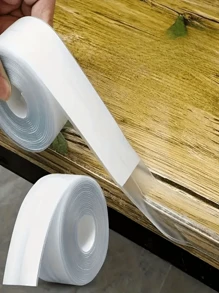 1 pieza de cinta selladora de silicona autoadhesiva para bañera y inodoro, cinta selladora para sellar bordes de bañera, lavabo, baño e inodoro, protector de pared