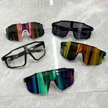 1pc Fashion Versatile Slimming Glasses, Unisex High Aesthetic Value Colorful Large Frame Eyeglasses