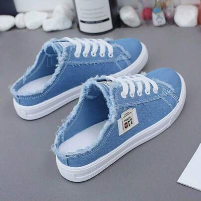 Giày lười vải canvas giản dị mùa xuân cho nữ, giày lười
