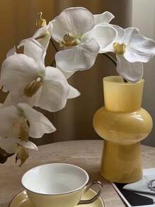 1pc Asymmetrical Glass Vase, Creative Living Room Vintage Flower Vase, Hydroponic Container Decor Gifts Birthday Graduation