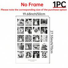 1PC Personalised Twenty Photos Wedding Print, Personalized Anniversary Canvas Wall Art, Custom Valentines Photo Collage, Our Anniversary Print, Special Anniversary, Couples Print, Memories Collage Posters, Optional Frame