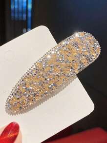 Water Drop Design Rhinestone Hair Clip, Shiny Hairpins For Bangs, Bun, Decorative Hair Accessories For Girls