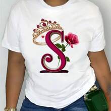 Elegant Womens   S Graphic T Shirt Casual Short Sleeve   High Quality Leisure Sportswear Machine Washable Summer Fashion