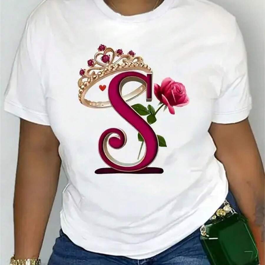 Elegant Womens   S Graphic T Shirt Casual Short Sleeve   High Quality Leisure Sportswear Machine Washable Summer Fashion