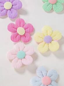 10 Peças Presilhas de Cabelo com Flores Falsas Coloridas para Adolescentes, Acessórios de Cabelo DIY para Fotos de Praia e Férias - Multicolorido - Visão 3