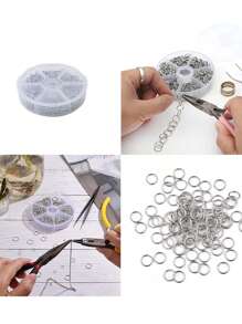 200/1230 pièces Anneaux ouverts en acier inoxydable - Anneaux fendus connecteurs pour la fabrication de bijoux, colliers, bracelets, fournitures pour petites entreprises - Facile à utiliser, polyvalent et