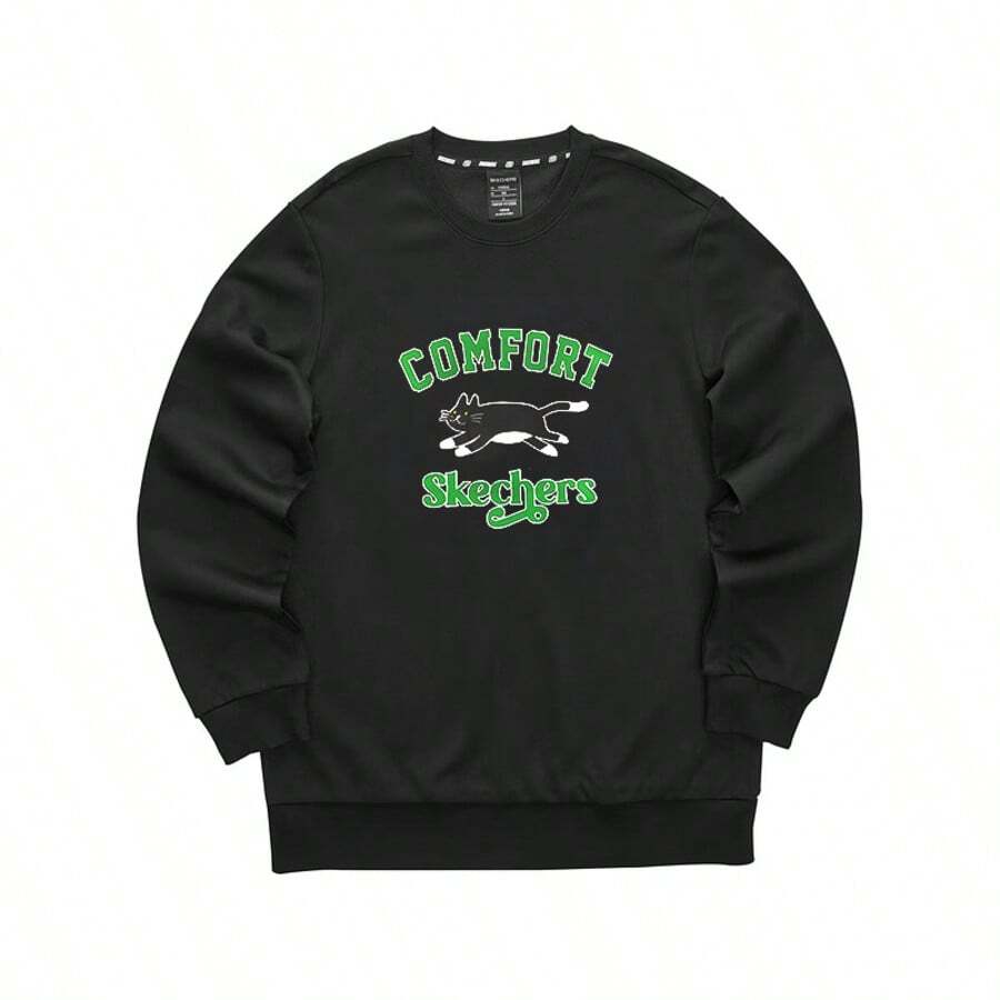 Skechers Sudadera forrada con térmico con temática de dopamina para parejas, estilo colegial, cómoda, FHL423U059