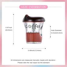 Easvnya 1pc Fashionable Silver-Plated Coffee Cup Beaded Accessory, 3D Design, Elegant, Suitable For Bracelets And Necklaces, Great Jewelry Gift For Birthday And Holidays