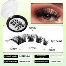 1 par de set de pestañas postizas magnéticas, pestañas magnéticas naturales simuladas impermeables, pestañas magnéticas sin pegamento, una herramienta de maquillaje indispensable para viajar