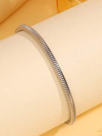 1 件不銹鋼卡通嘻哈風格蛇形設計手鍊男女,適合日常佩戴、禮品和裝飾