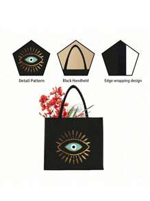 Set de bolso tipo tote con estampado de ojo maligno: Bolso tote para mujer con un neceser a juego, bolso grande de gran capacidad y sencillo, bolso de mano casual y portátil, bolso de compras multifuncional, neceser de viaje, apto para bodas, trabajo, desplazamientos, cumpleaños, vacaciones, playa, vuelta al colegio, uso diario, es un regalo ideal para mujeres, madres, profesores, amigos, damas de honor, estudiantes, regalo del Día del Maestro, regalo del Día de la Madre, el regalo perfecto para familiares y amigos