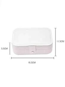 1pc Fashion Creative Unisex Couple Jewelry Box, 3-Layer PU Leather Storage Case For Engagement Gift, Jewelry Organizer Box For Pearls & Small Items, Suitable For Outdoor Travel, Home, Office, School