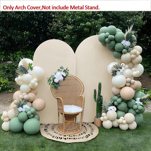 1 peça de decoração de arco semicircular elástico marfim, adequado para restaurante, festa, aniversário, decoração de casamento, cenários internos/externos, capa de arco de casamento tipo U, adequado para cenário de festa, todas as estações (estrutura de metal não incluída)