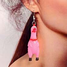1 Pair Funny & Creative Mini Scream Chicken Dangle Earrings, Suitable For Men And Women Everyday Wear And Festivals