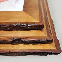 8x12 Wood Picture Frames, Live Edge Rustic Photo Frame 12x8 Poster Frame 8 X 12 Frames For Tabletop Or W  Mounting Display Farmhouse D R, Brown - 棕色 - 查看 2