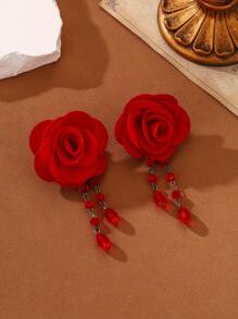 2pcs Vintage Rose Choker And Bracelet Set - Black Lace And Red Rose Jewelry Set For Girls - Gothic Lolita Jewelry Set