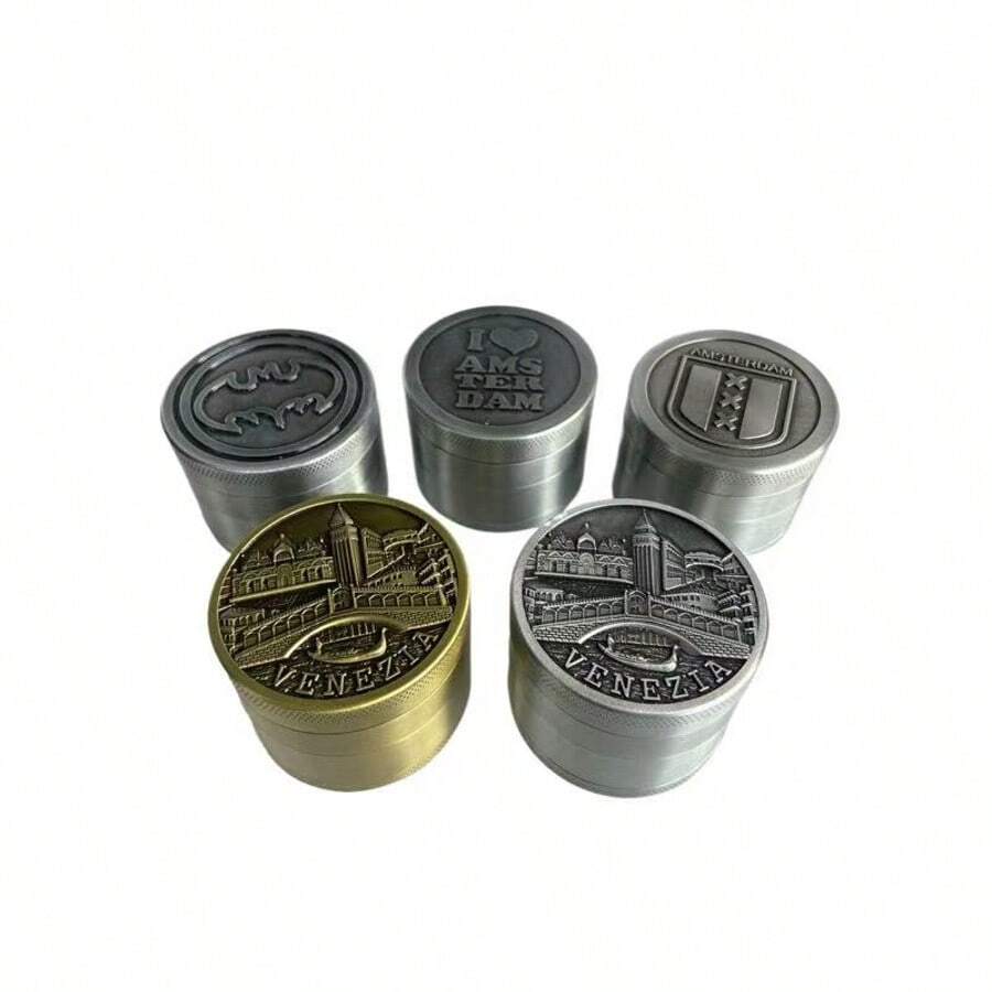 50 毫米 4 层多功能便携式香草研磨机切碎机手动烟草粉碎机香料金属磨粉厨房工具