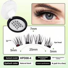 1 par de set de pestañas postizas magnéticas, pestañas magnéticas naturales simuladas impermeables, pestañas magnéticas sin pegamento, una herramienta de maquillaje indispensable para viajar