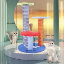 1 pieza Poste rascador multifuncional para gatos, juguetes para gatos, columna rascadora cubierta de sisal, mueble para gatos