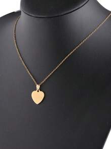 定制情侣最佳朋友个性化时尚项链镜面不锈钢心形激光吊坠 - 彩色 - 查看 8