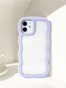 1pc Transparent Soft Shell Dual Layer Wavy Design Phone Case, Compatible With IPhone 11 12 13 14 15 Pro Max 16 Plus