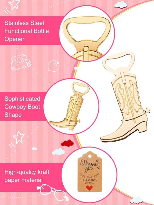 1 pezzo Apribottiglie a forma di stivale dorato, accessorio bar creativo per festival, matrimoni, feste, birra, lattine