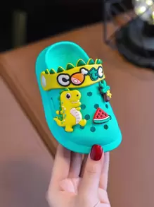 可爱恐龙男女通用婴儿 PVC 木屐花园鞋 - 舒适防水，适合 0-5 岁儿童