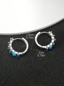 A Pair Of European And American Fashion Popular Colorful Zirconia Inlaid With Exquisite High-End Ear Buckle Earrings For Ladies Party Holiday Decoration Gifts
