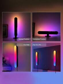 1/2 Pcs Led Desk Lamps With Remote Control, Usb Powered Rgb Night Light Strip, Geometric Pattern Plastic Lampshade, Traditional Style, Polished Metal Finish, Color Changing, Suitable For Various Room Types, Tv Desk Lamp, Computer Desk Lamp, Room Desk Lamp, Party Decoration Desk Lamp