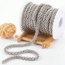 1m/39.37inch High Quality Stainless Steel Lantern Shape Chain Round Circle Link Handmade Craft Chain, Suitable For DIY Jewelry Making Necklace Bracelet Bag Chain And Bag Apparel Accessories Finding Components Craft Supplies, Fit For Men And Women Fashion Style