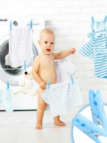 24/50 chiếc kẹp quần áo cho tiệc mừng em bé, trò chơi kẹp quần áo bằng nhựa cho bé trai và bé gái có túi đựng, kẹp nhỏ số lượng lớn (xanh dương, hồng) Quà tặng trang trí tiệc mừng em bé, quà tặng cho gia đình - Nhiều màu - Xem 5