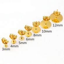 50-100pcs Stainless Steel Gold Color Earring Studs Blank Post Base Pins With Earring Stoppers Back DIY Earrings Jewelry Findings