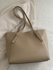 大容量包包女秋冬百搭2024新款简约单肩包大学生班包通勤手提包 - 卡其色 - 查看 6