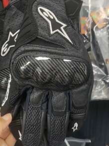 Alpinestars Moto Alpines SMX-1 AIR V2 越野摩托车摩托车赛车触摸屏皮革碳纤维摩托手套 - 黑色 - 查看 6