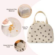 GODWOODS Insulated Black Daisy Lunch Bag For Women Men, Lunch Containers Reusable High Capacity Lunch Tote Bags For For Work Picnic Bag For School School Accessories School Stuff
