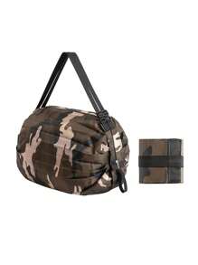 Bolsa de compras plegable y reutilizable de moda para mujeres, bolsa de tela portátil y plegable, bolsa de almacenamiento para compras de supermercado, útiles escolares y accesorios escolares